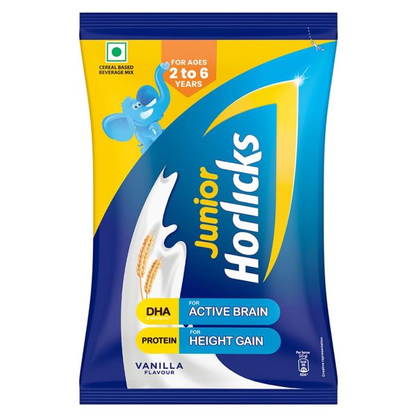 Junior Horlicks Nutrition Drink - Vanilla Flavour, 400 g Pouch