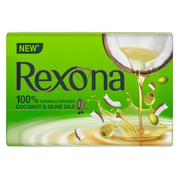 Rexona Coconut & Olive Oil Soap Bar, 100% Naturally Sourced, 100 g