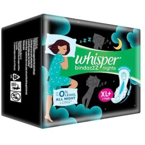 Whisper Ultra Bindazzz Nights Sanitary Pads XL +